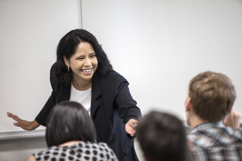 Professor teaching class