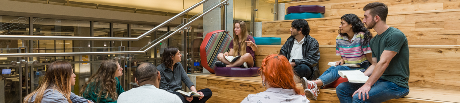 Students talking on the stairs