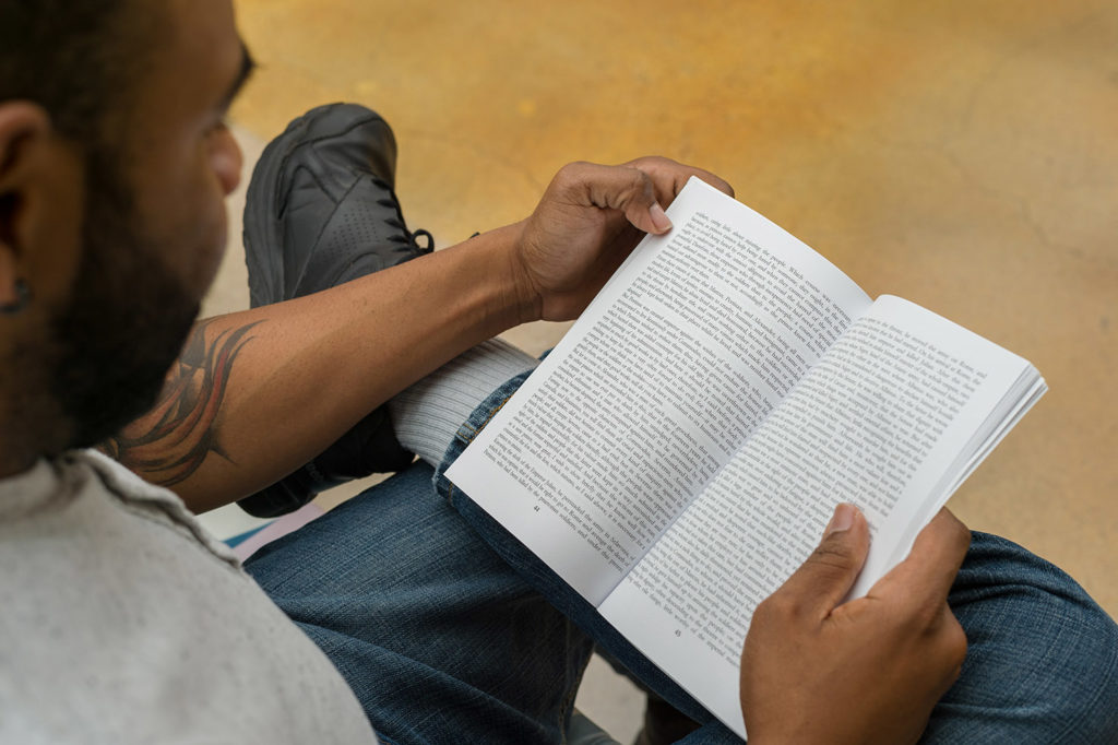 Man reading a book