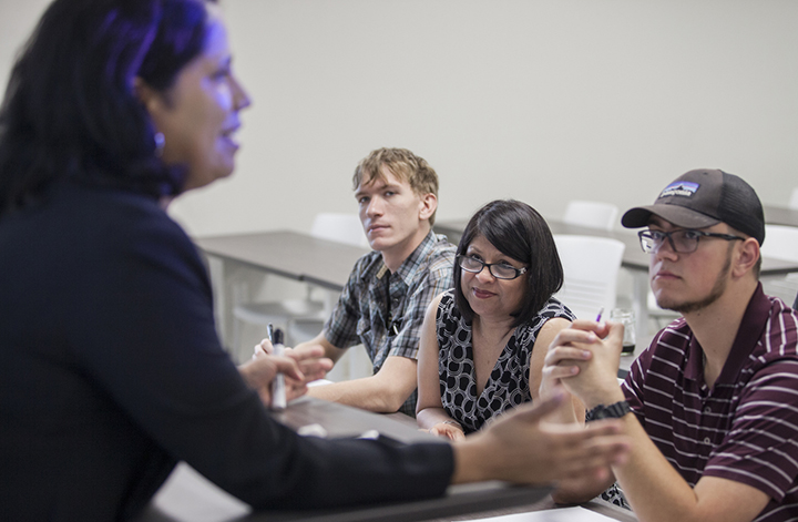 Professor teaching class