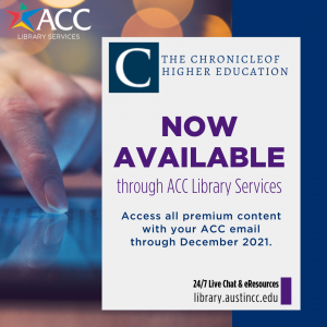 the chronicle of higher education now available through acc library services