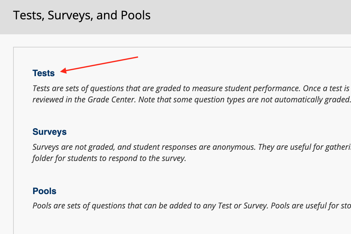 Tests, Surveys, and Pools