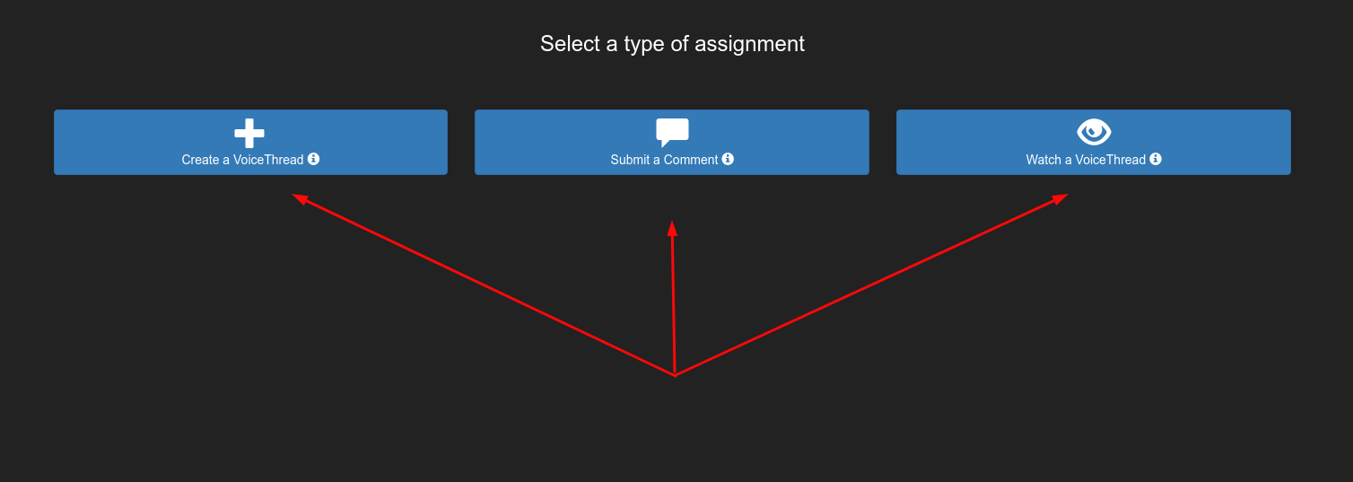 VoiceThread assignment types screenshot