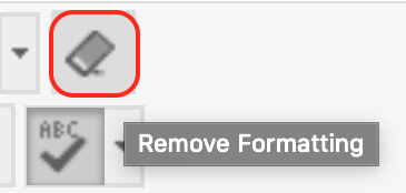 Close up Remove Formatting button